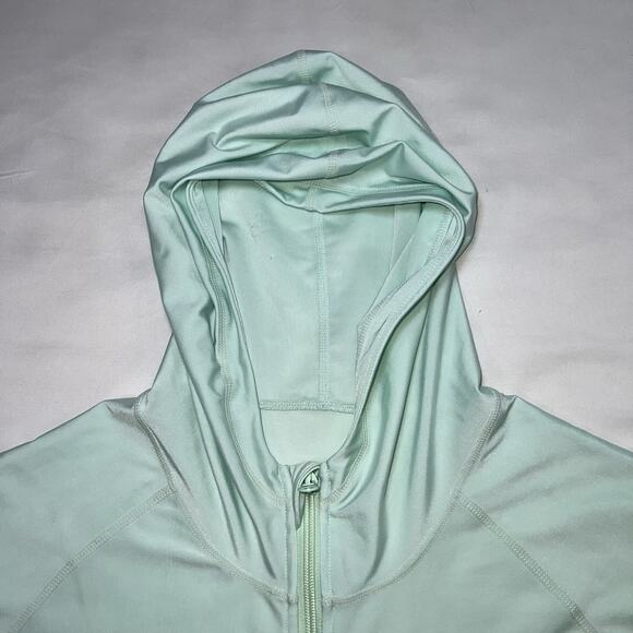 TESLA Jacket Women Size XL Green Running Hooded Thumb Holes Full Zip Lightweight - Picture 2 of 16